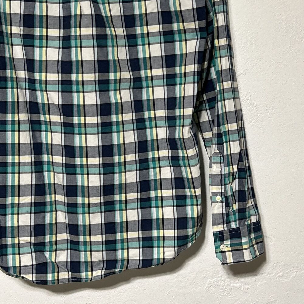 American Eagle Athletic Fit Sz. M Mens Casual Button-Down Shirt Blue/Green - Picture 9 of 14